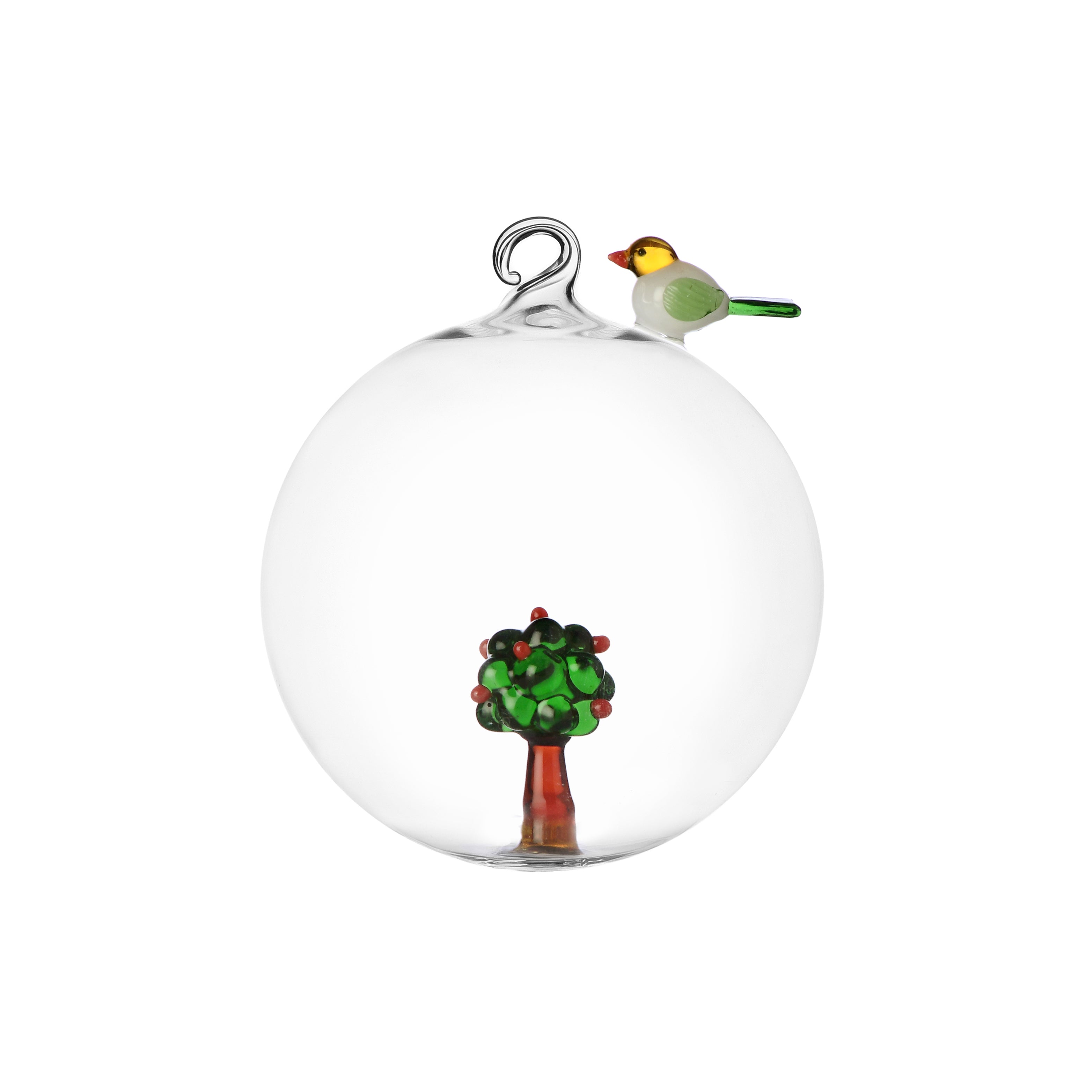 Ichendorf Red Apple Weihnachtskugel Apfelbaum und Vogel