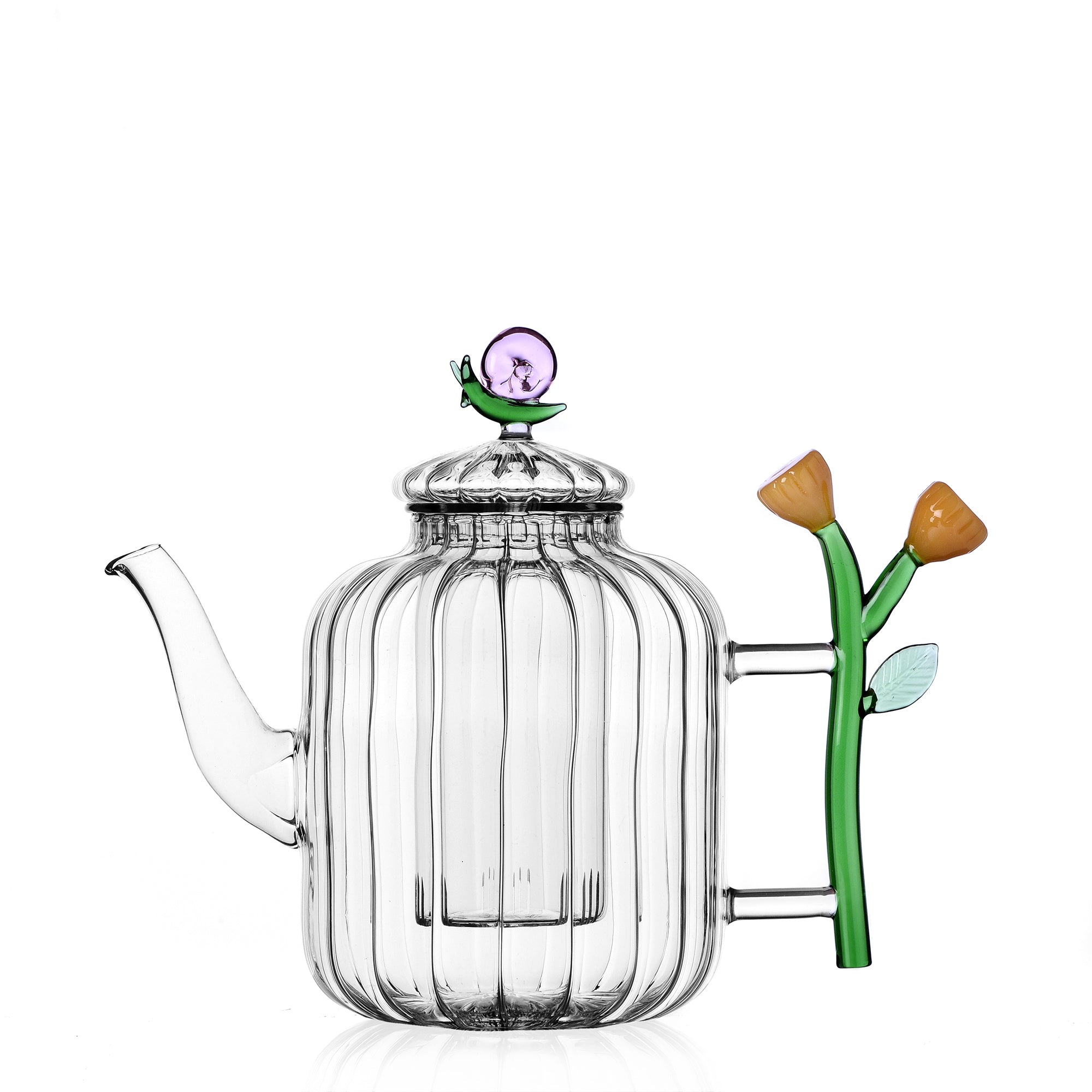 Ichendorf Botany Optical teapot, snail and amber flower