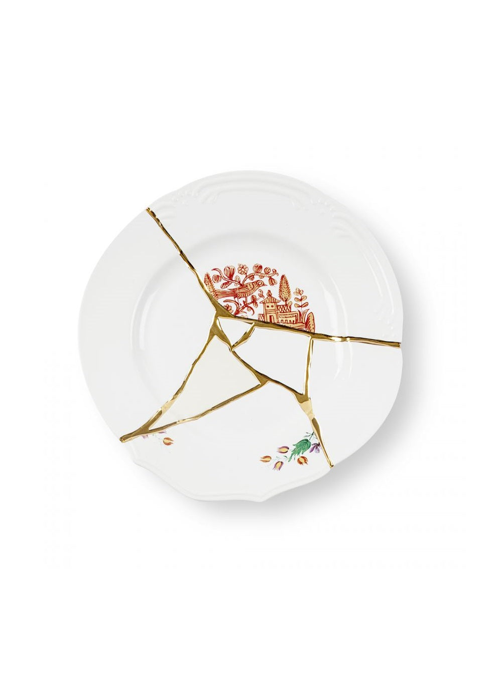Seletti Kintsugi porcelain dinner plate