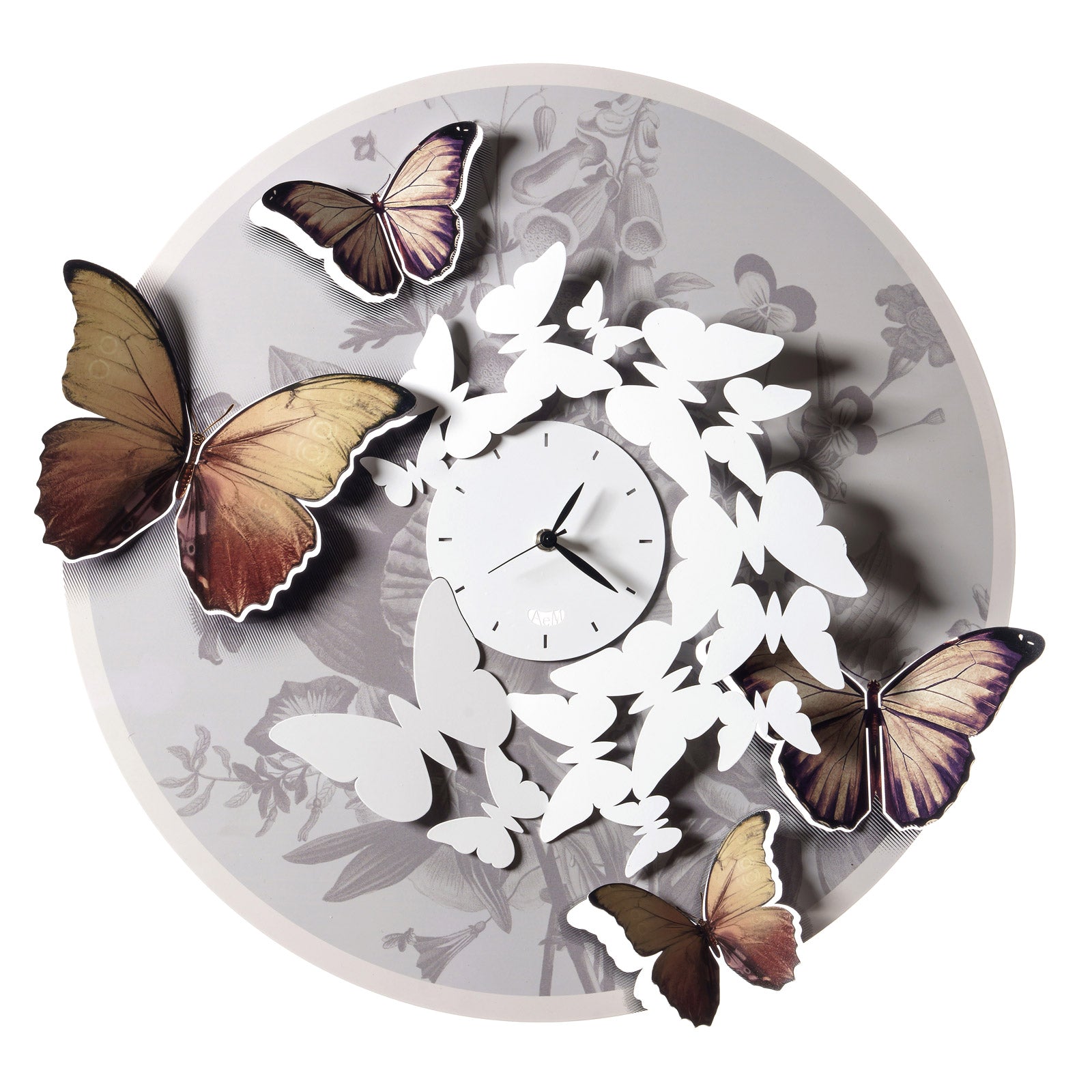 Arti &amp; Mestieri Mariposa Wanduhr mit Schmetterlingen
