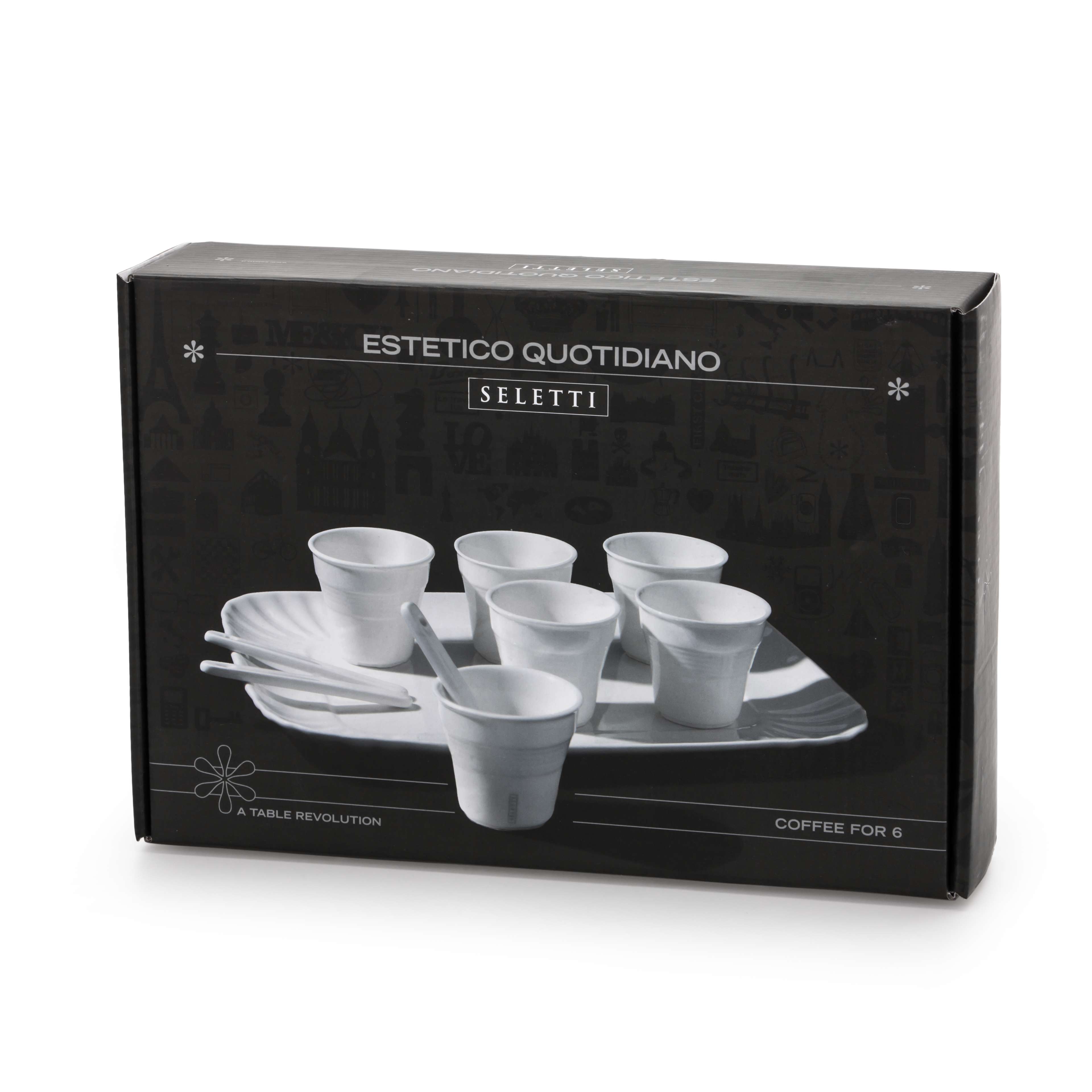 Seletti Estetico Quotidiano Set 6 Tazzine Caffe', 6 Cucchiaini e Vassoio in porcellana - 2