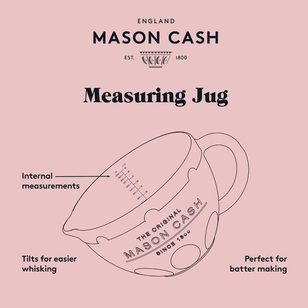 Mason Cash Innovativer Messbecher für die Küche, 1 l