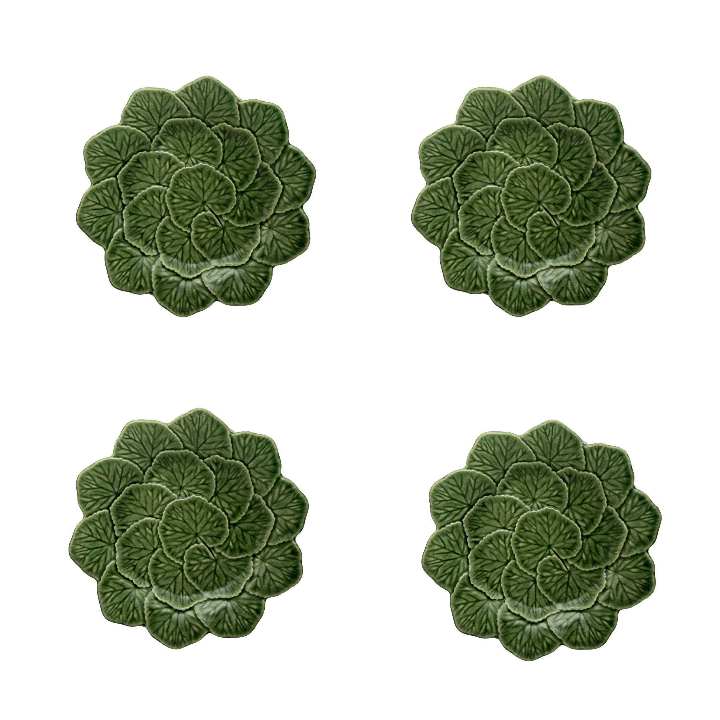 Bordallo Pinheiro Sardinheira Set of 4 Geranium Fruit Plates, 22 cm