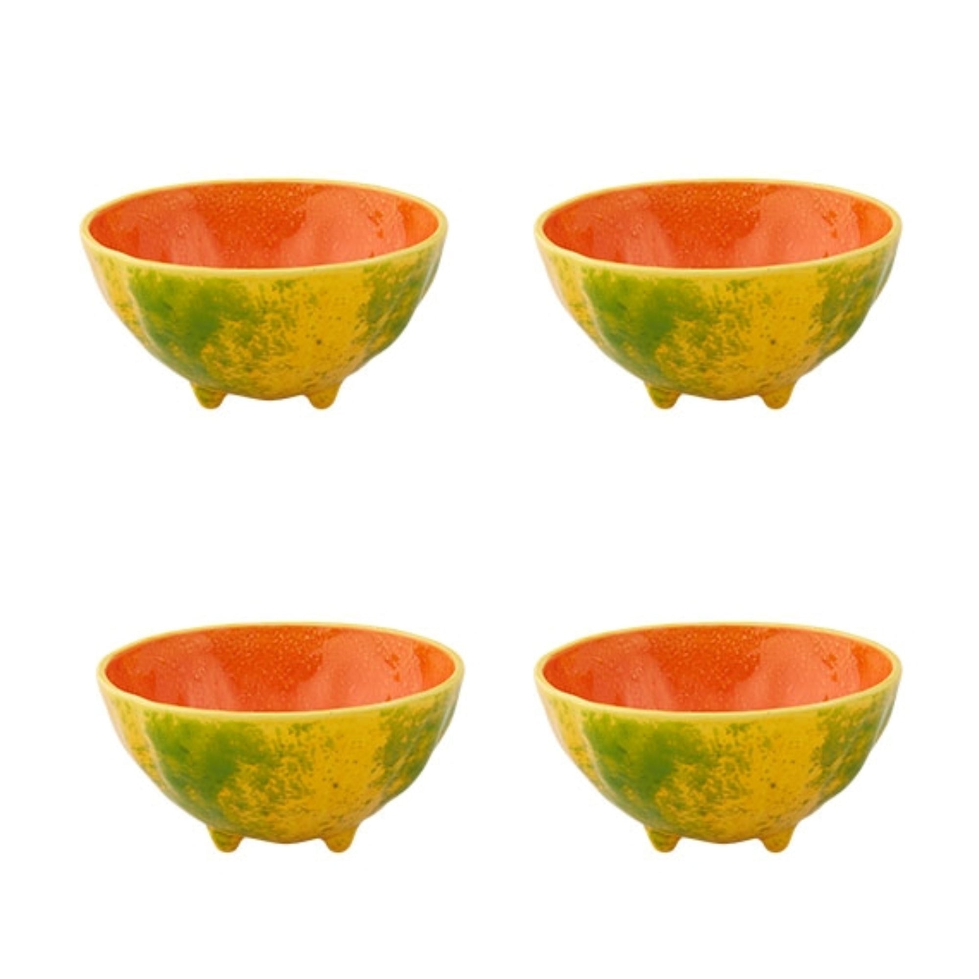Bordallo Pinheiro Frutos Tropicais Set 4 Tropical Fruit Bowls, 13 cm