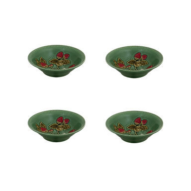 Bordallo Pinheiro Fragola Set 4 Ciotole Rotonde 18,5 cm