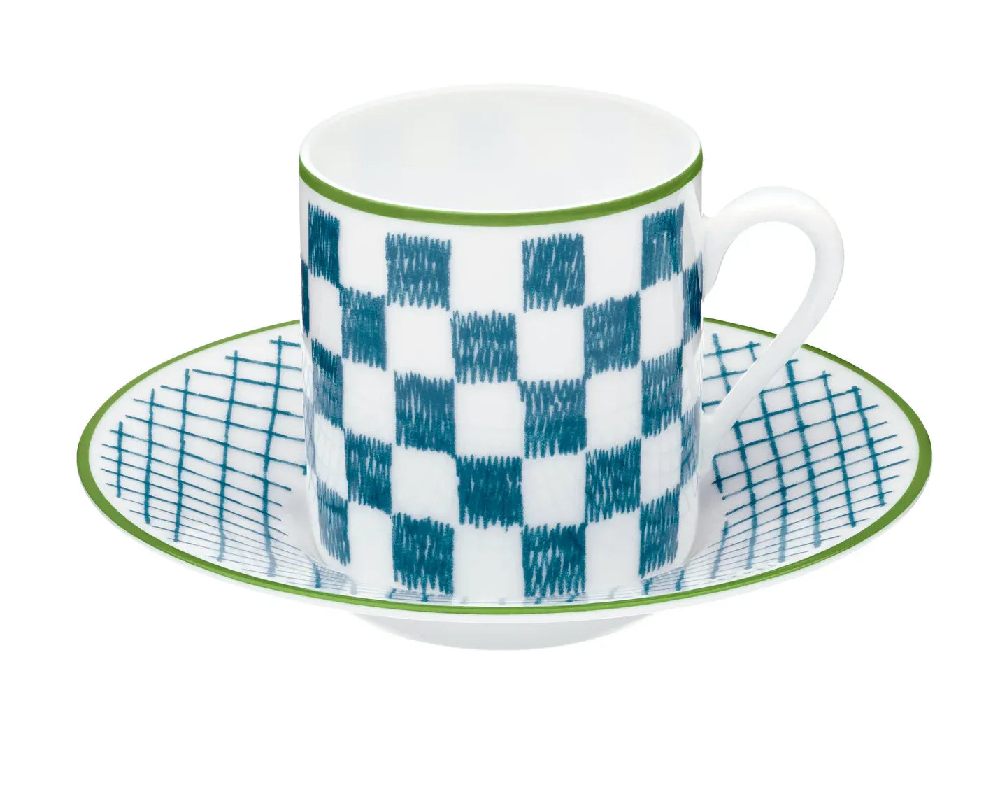 Hermès A walk in the Garden Set of 2 Coffee Cups with Saucer 9 cl Blue