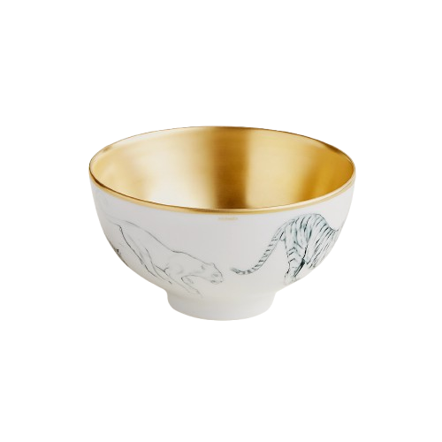 Hermès Carnet d'Equateur Oro Ciotola "Felini" 12 cm