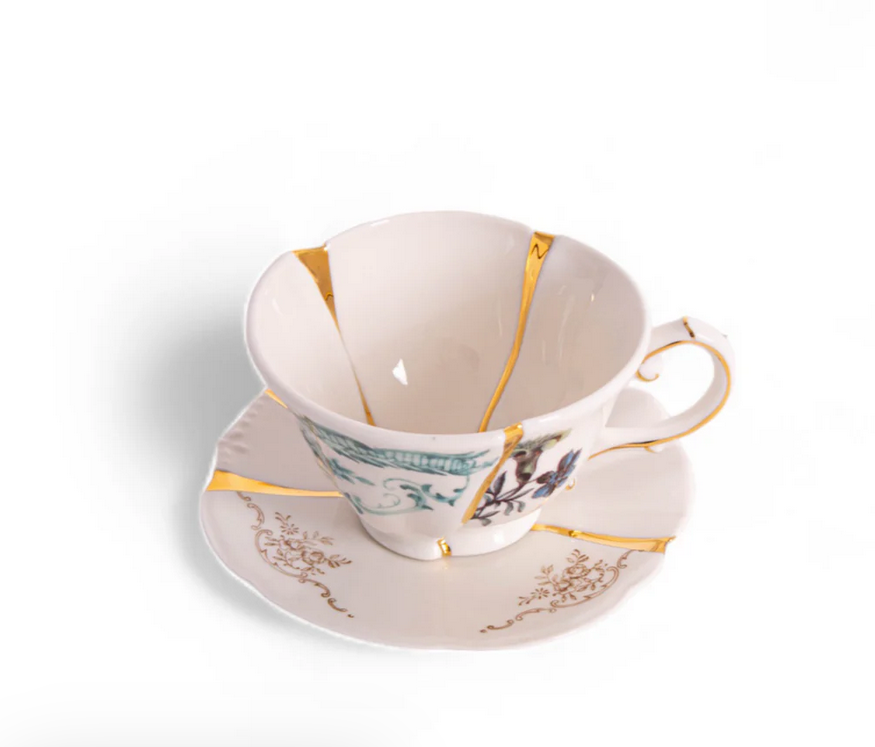 Seletti Kintsugi n° 3 Tea Set with Cup and Saucer