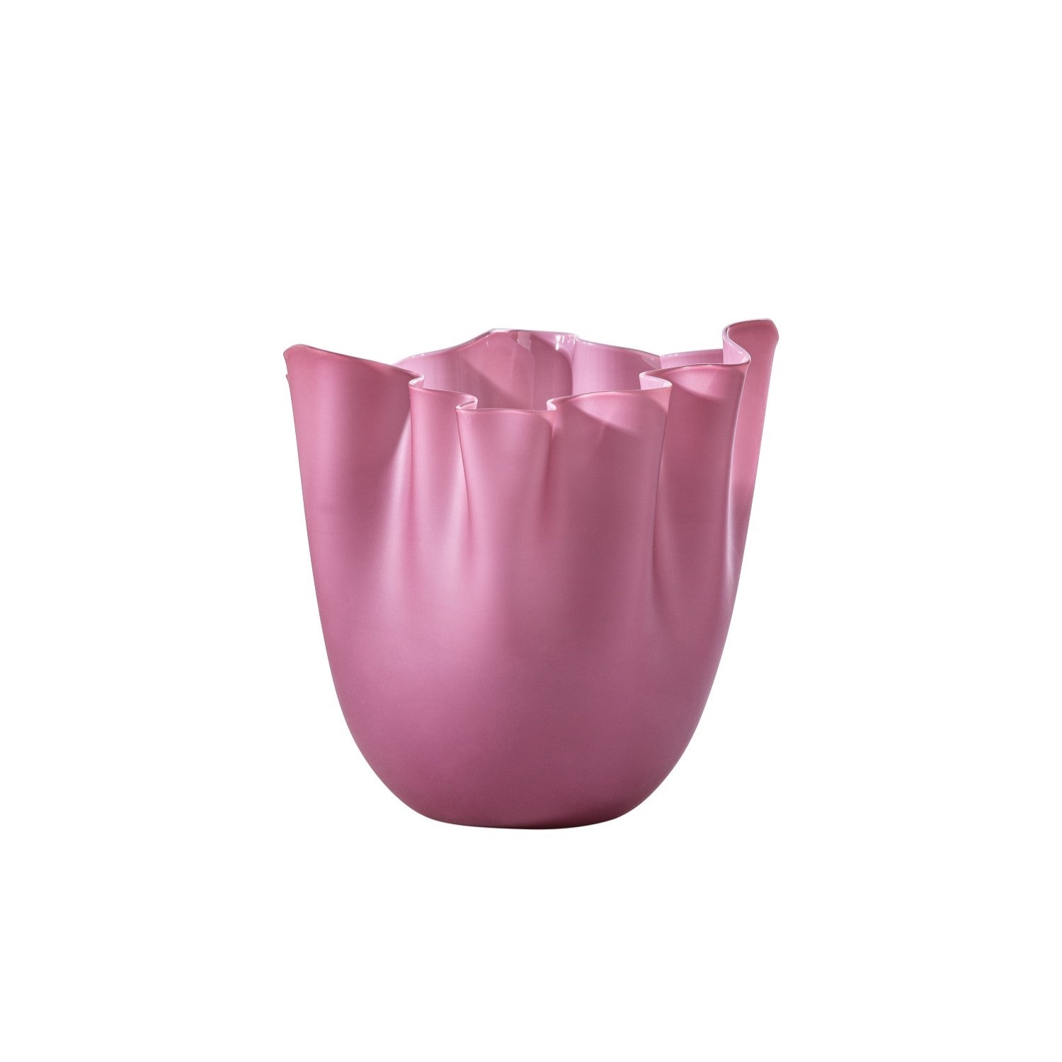 Venini Medium Sandblasted Opal Handkerchief Vase