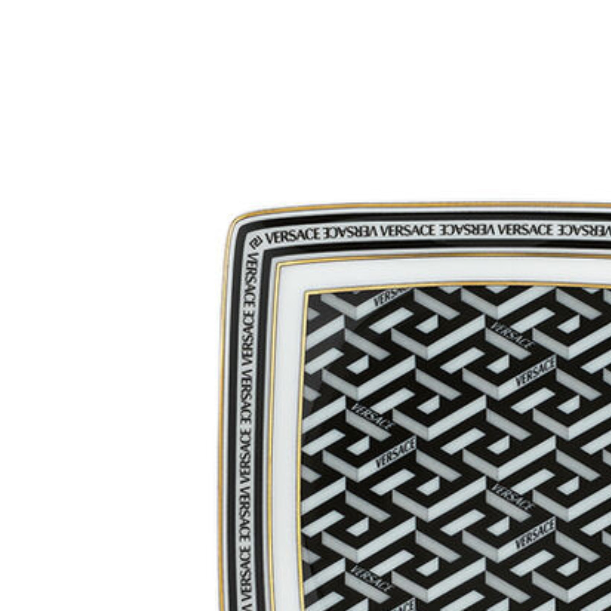 Versace La Greca Signature Flache quadratische Schüssel 9 cm