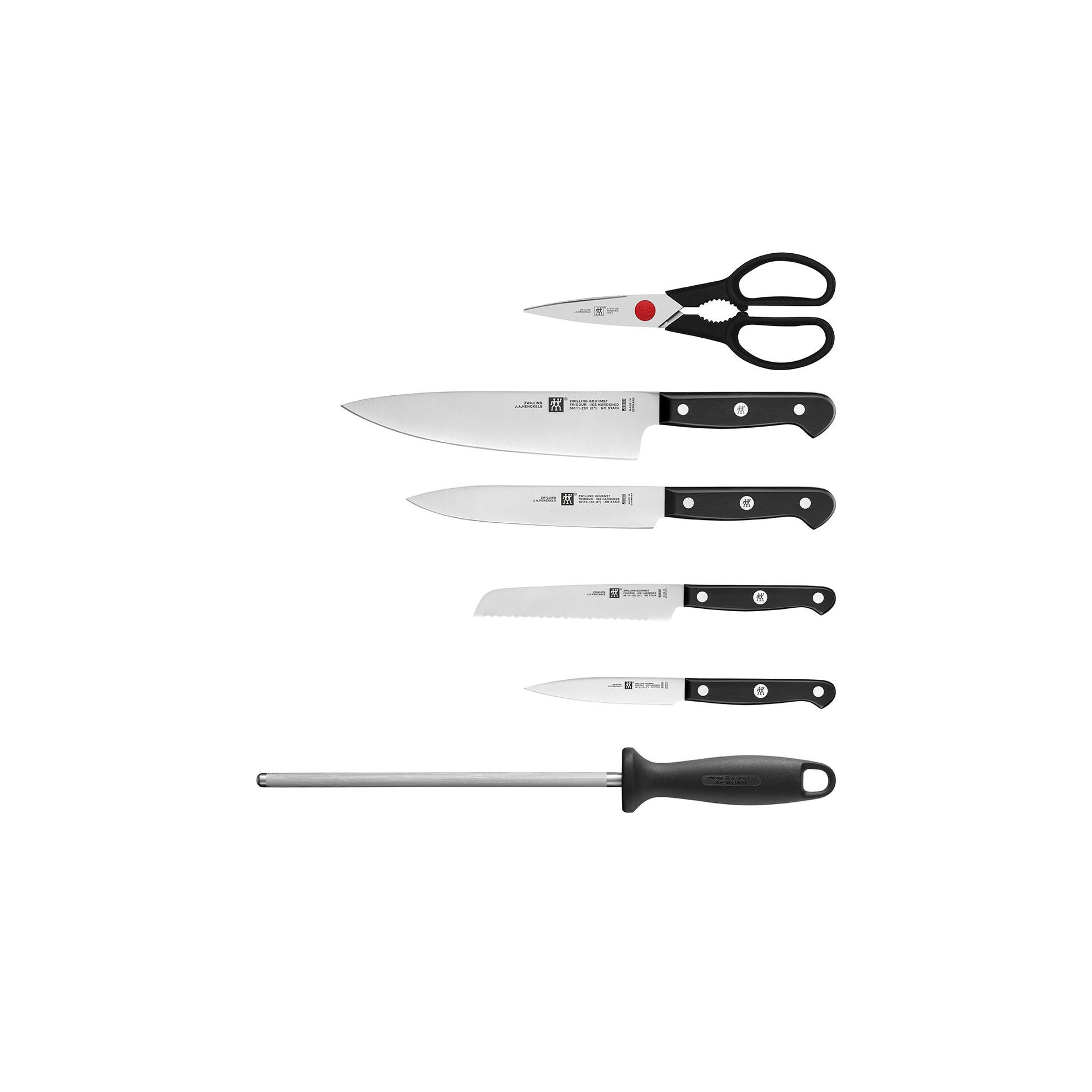 Zwilling Gourmet Set di 7 coltelli con ceppo, Legno Naturale