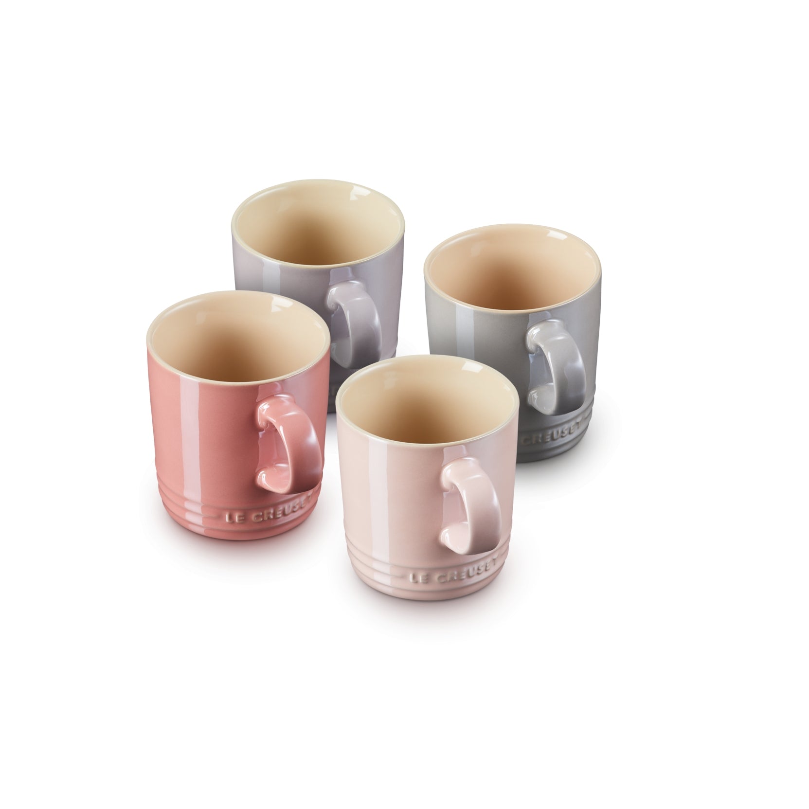 Le Creuset Metallics Set 4 Tazze Mug in gres vetrificato colori assortiti, 350 ml
