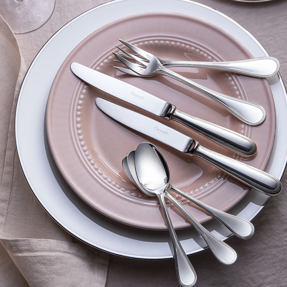Christofle Perles 36-piece cutlery set with Perles Meta box