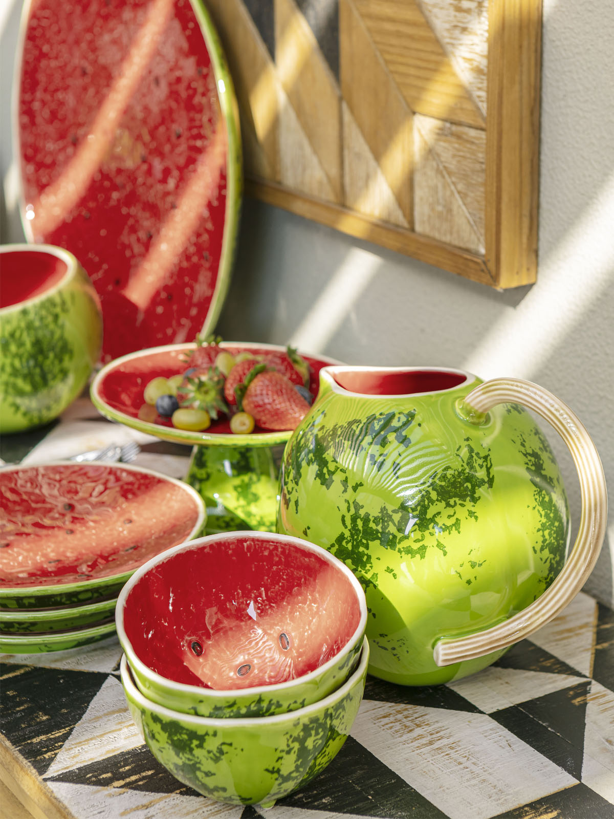 Bordallo Pinheiro Melancia Set of 4 Watermelon Fruit Plates