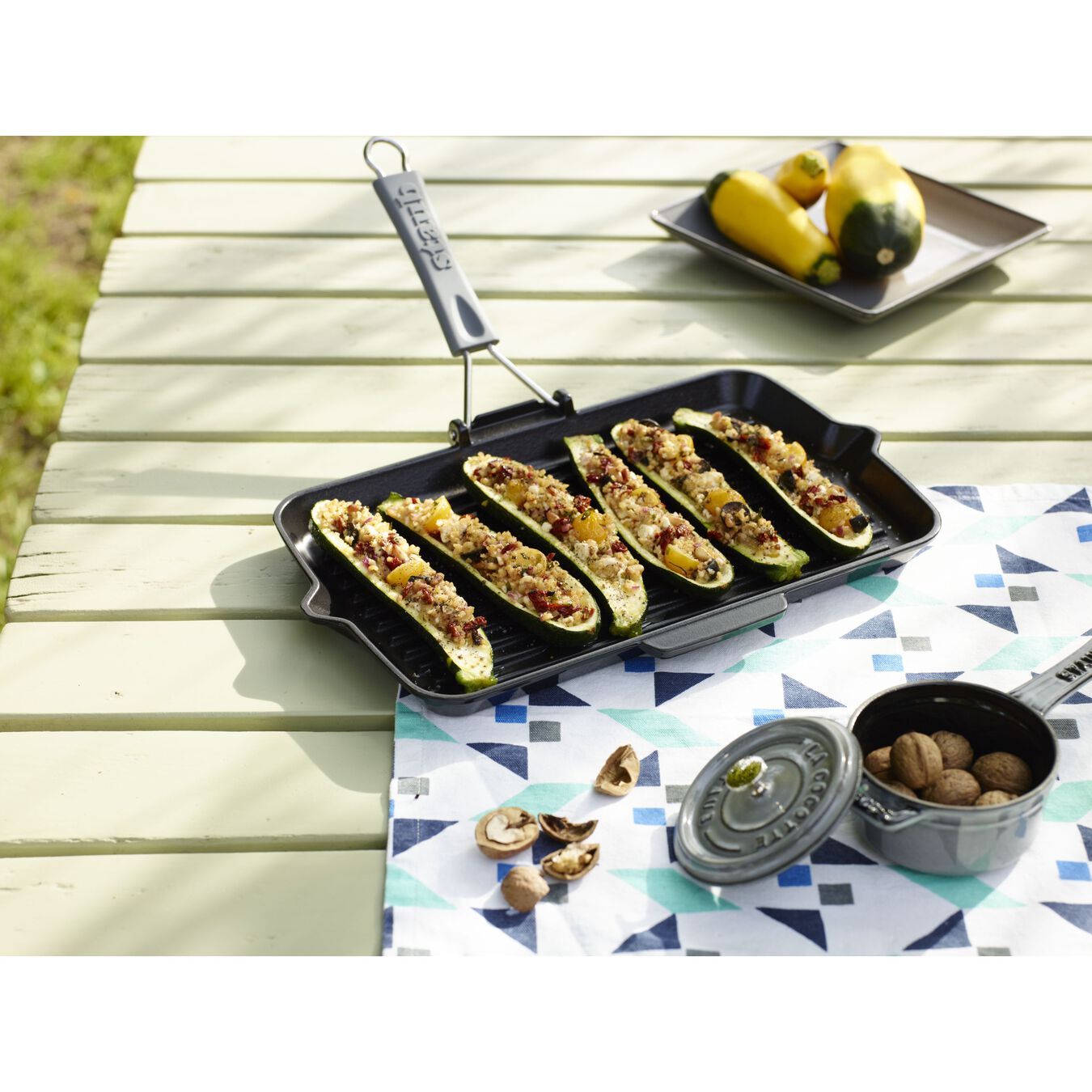 Staub Grill Pans Grill pan with rectangular spouts Black, 34 cm