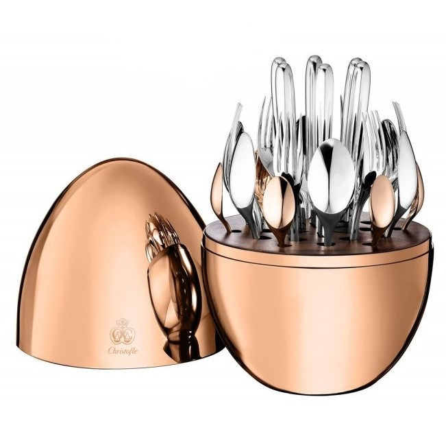 Christofle Mood Precious 24-piece cutlery set with Rose Gold design container