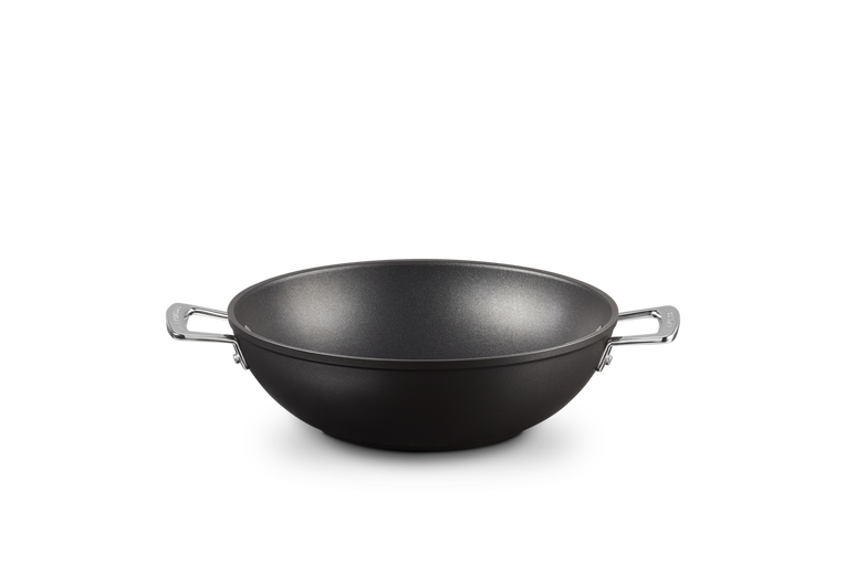 Le Creuset Non-Stick Aluminum Wok Pan, 32 cm, Black
