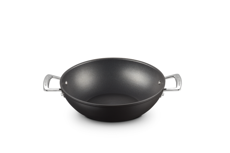 Le Creuset Non-Stick Aluminum Wok Pan, 32 cm, Black