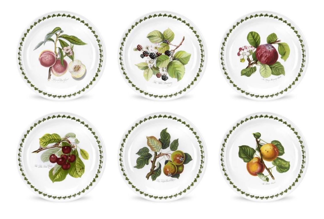 Portmeirion Pomona Dinner Plate, cm 25 Set of 6 pieces with assorted decorations
