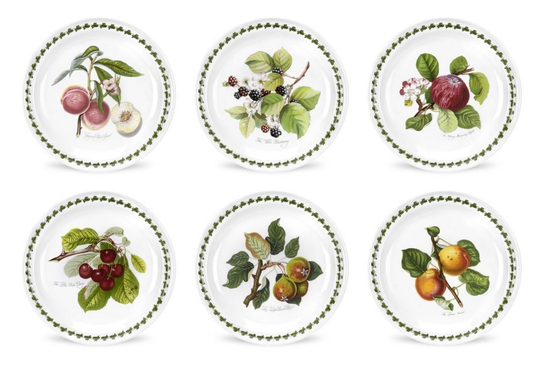 Portmeirion Pomona Soup plate Set of 6 pieces with assorted decorations