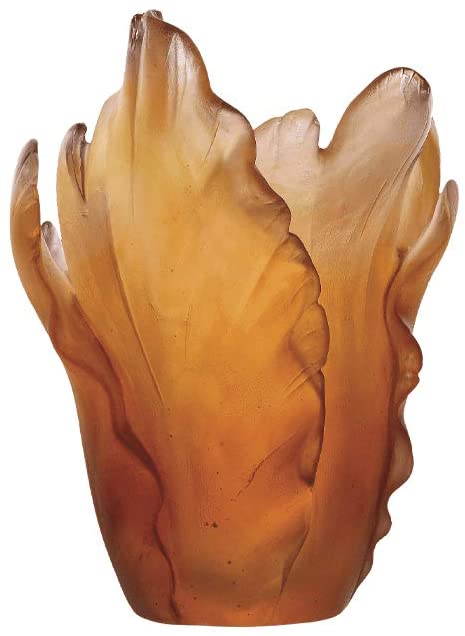 Daum Crystal Amber Tulip Vase