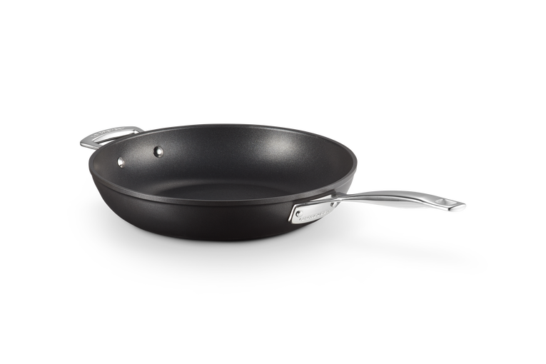 Le Creuset High frying pan with non-stick aluminum handle, Black