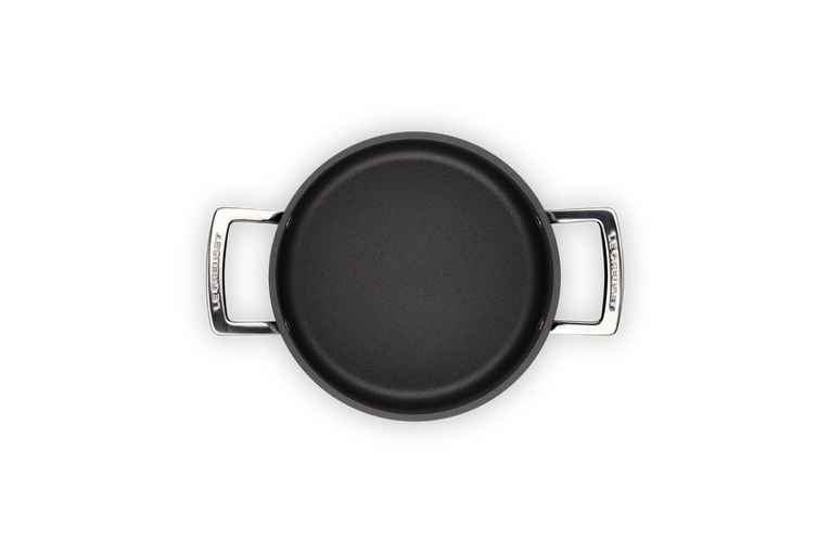 Le Creuset Non-Stick Aluminum Pot with Glass Lid, Black