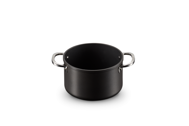 Le Creuset Non-Stick Aluminum Pot with Glass Lid, Black