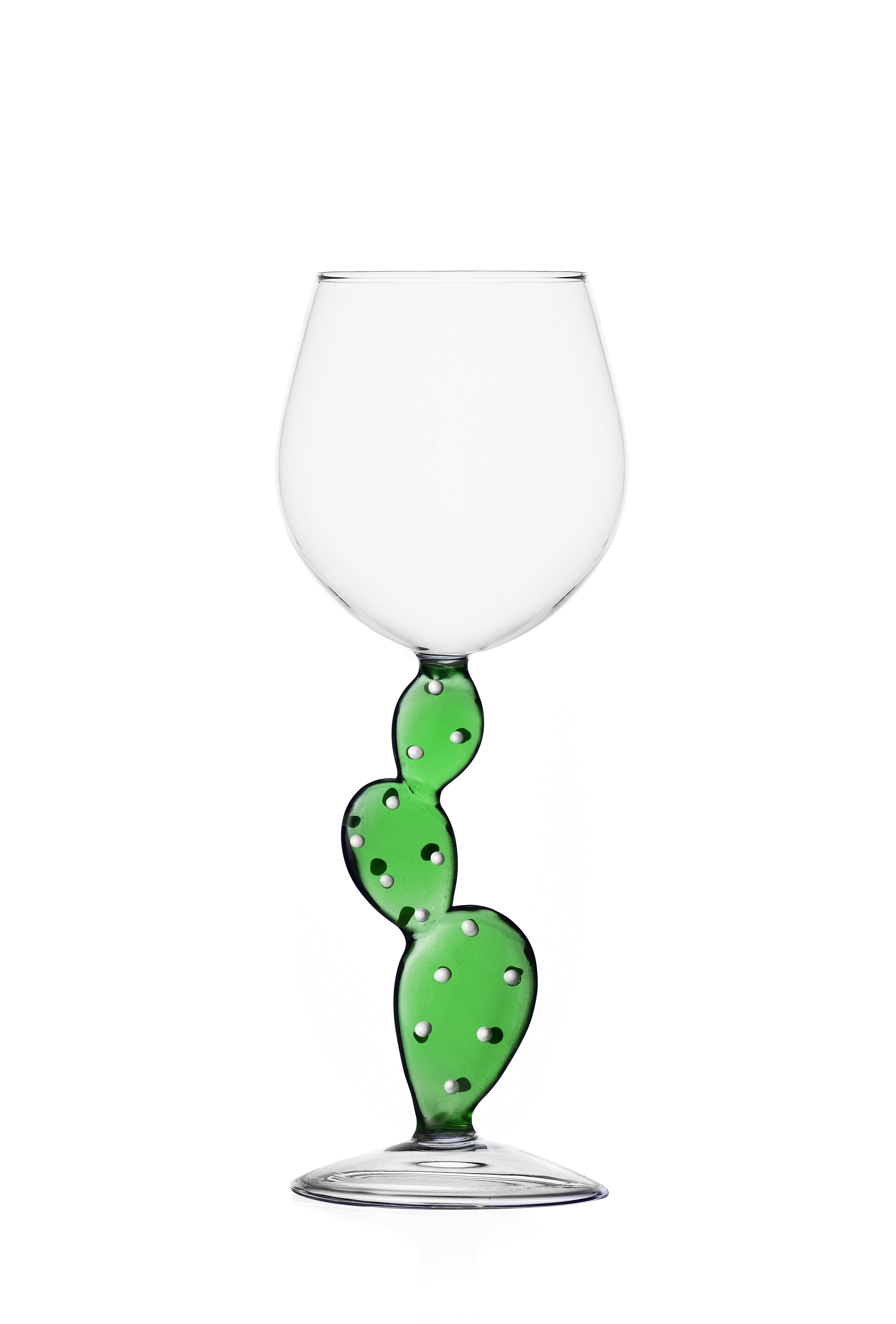 Ichendorf Set 6 Wine Glasses with cactus decorated stem