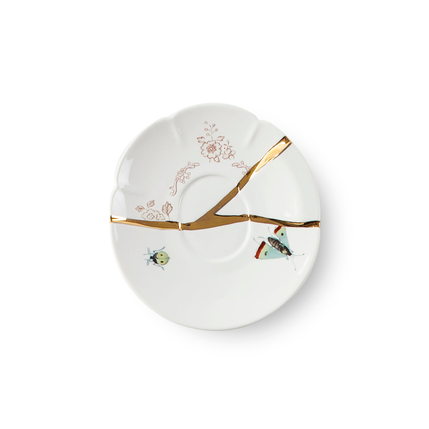 Seletti Kintsugi Tazzina caffe' con piattino in porcellana, decoro n°2