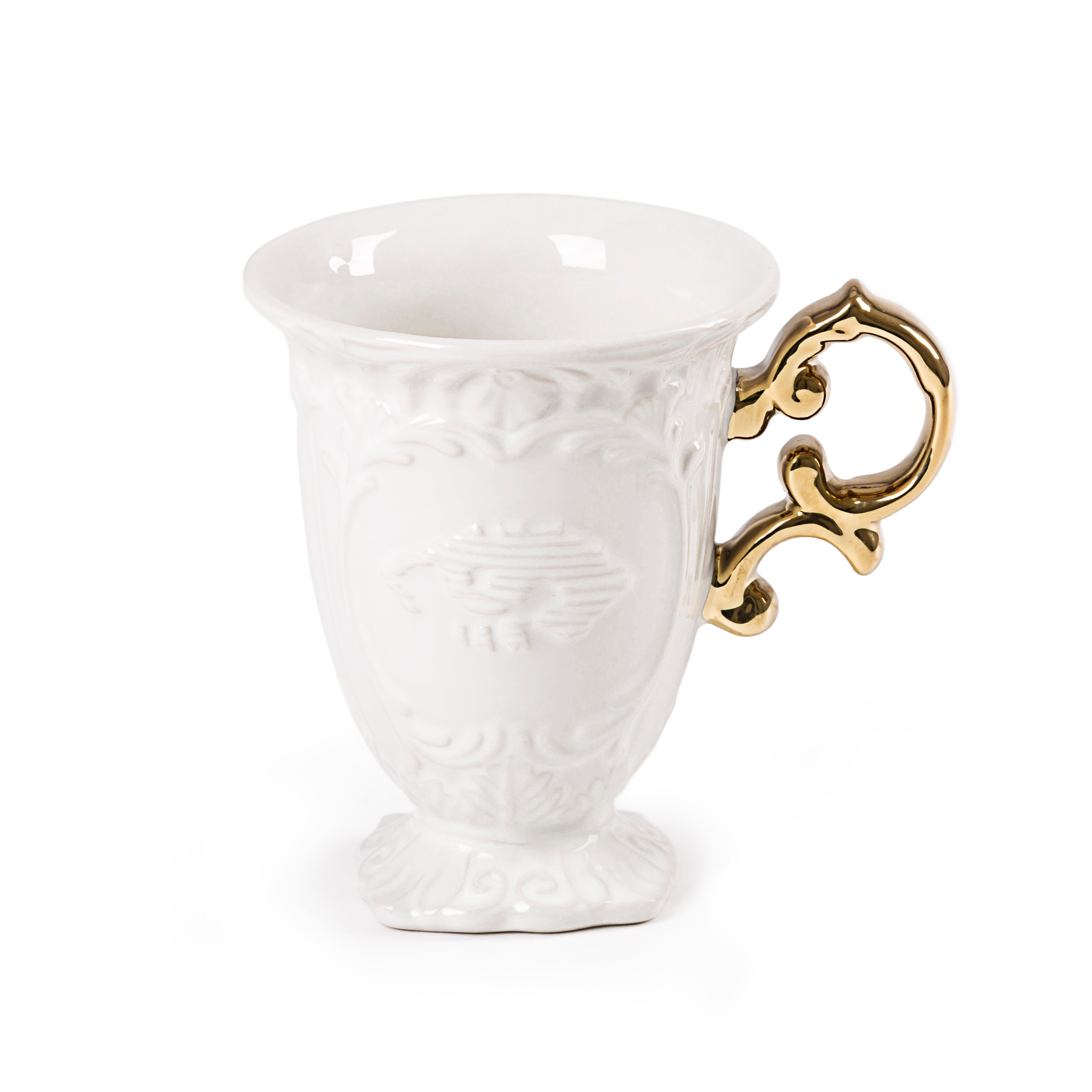 Seletti Wares Gold Wares-I Tasse mit goldenem Henkel aus Porzellan