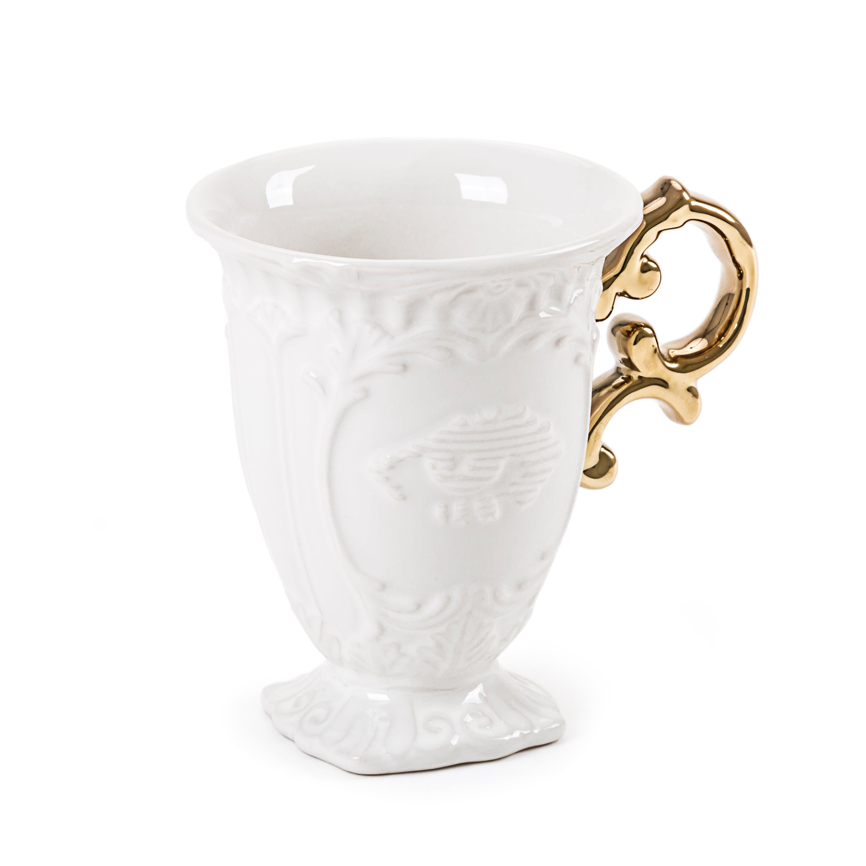 Seletti Wares Gold Wares-I Tasse mit goldenem Henkel aus Porzellan