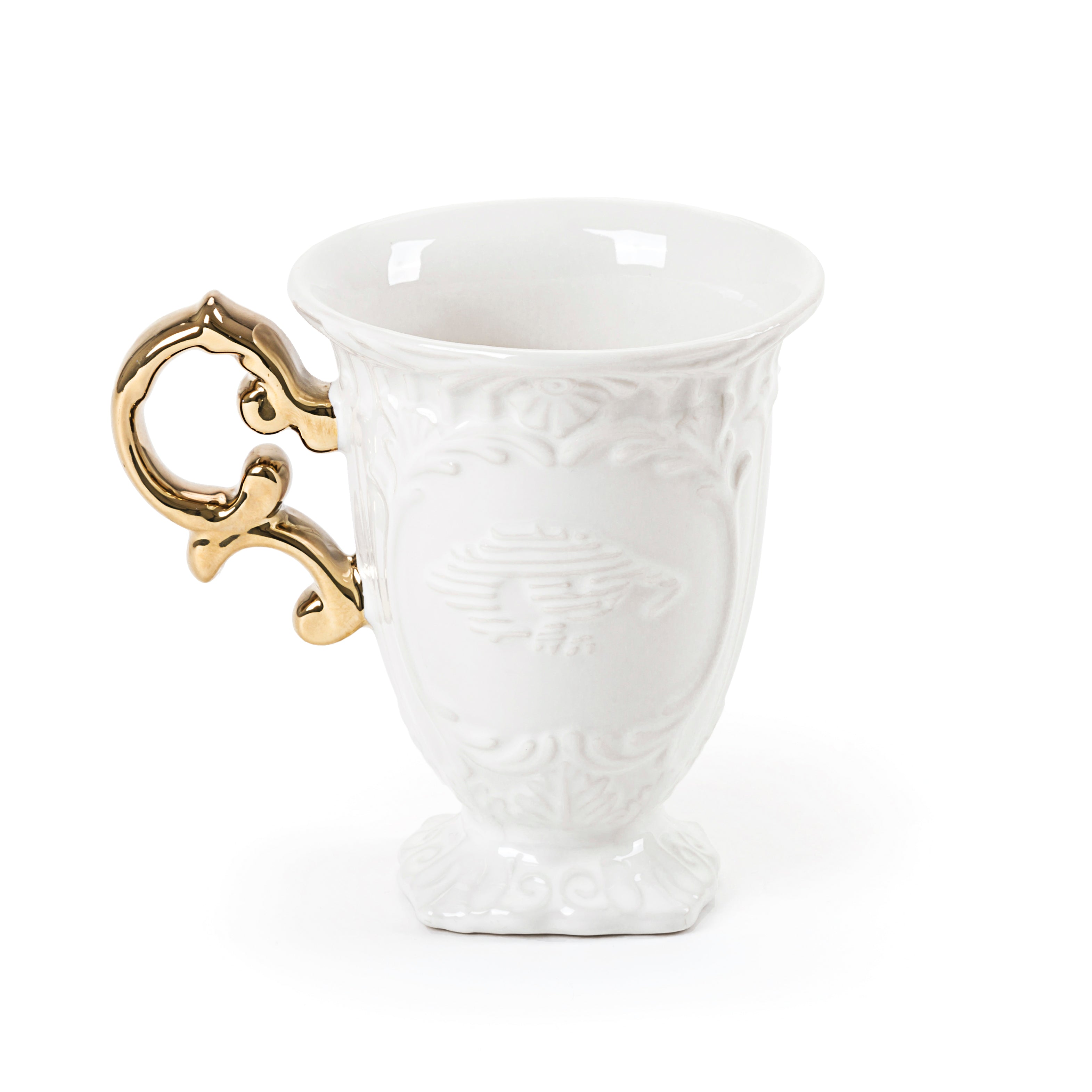 Seletti Wares Gold Wares-I mug with Gold handle in porcelain