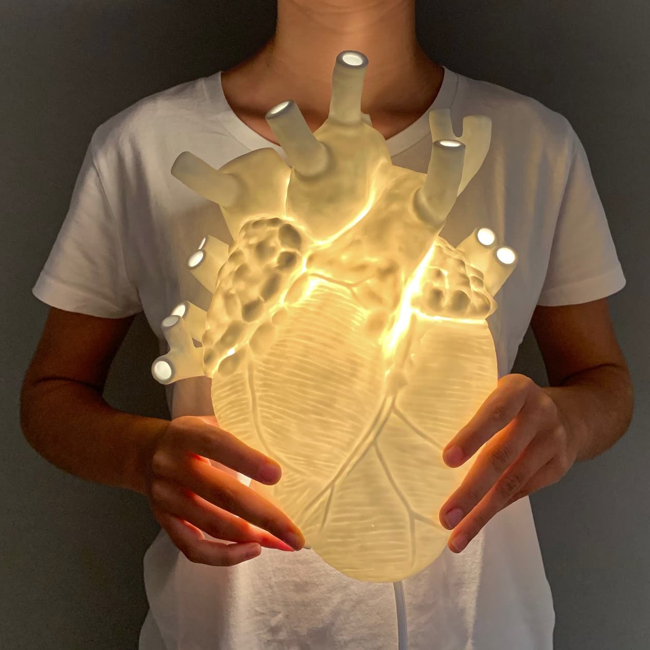 Seletti Heart Lamp Aplique in porcellana