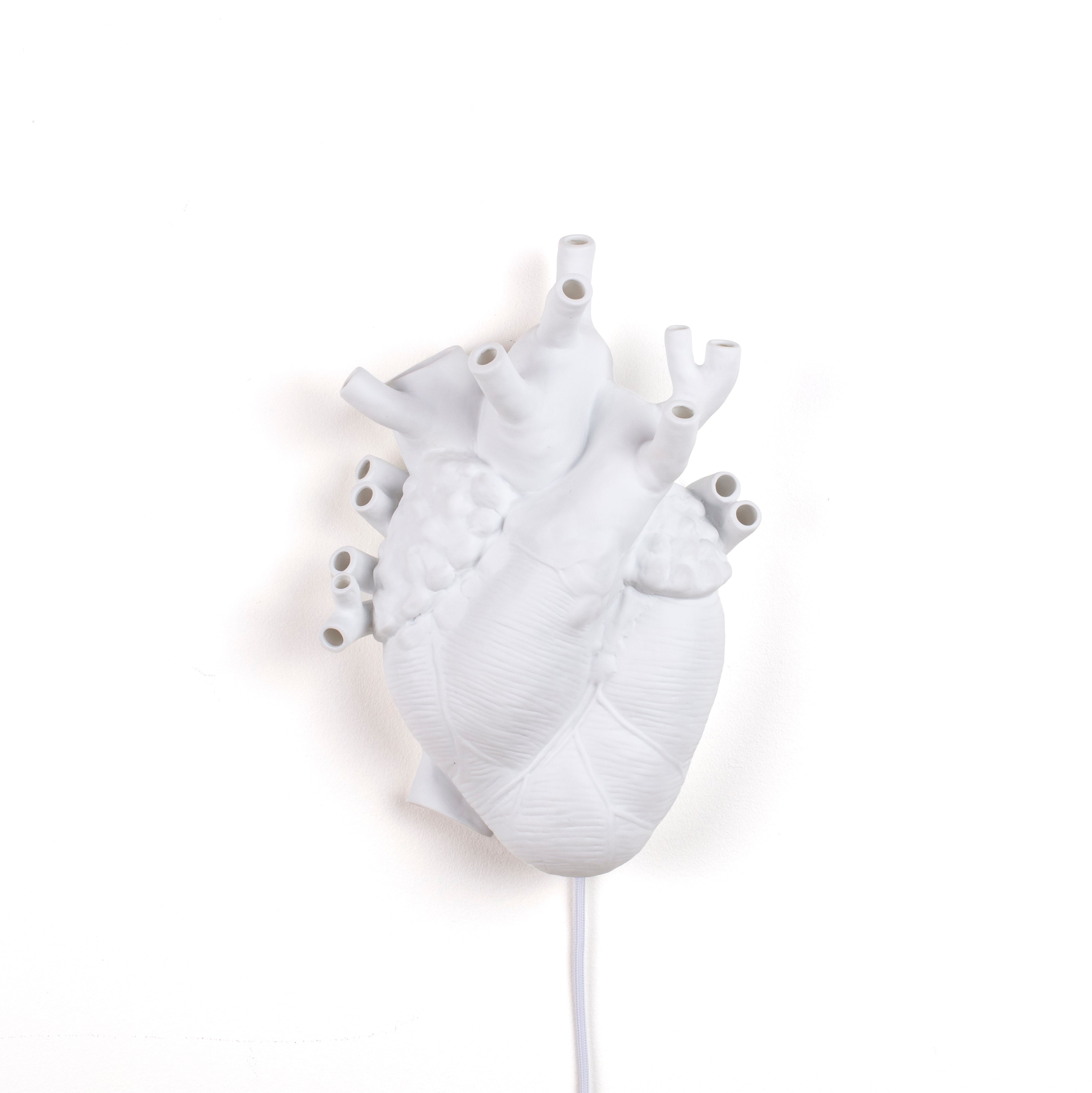 Seletti Heart Lamp Aplique in porcellana