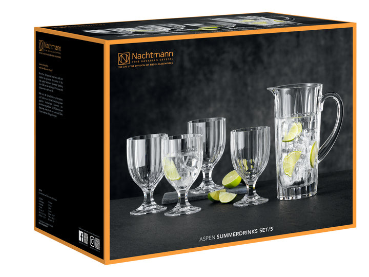 Spiegelau &amp; Nachtmann 5-piece set, 1 jug and 4 goblet glasses