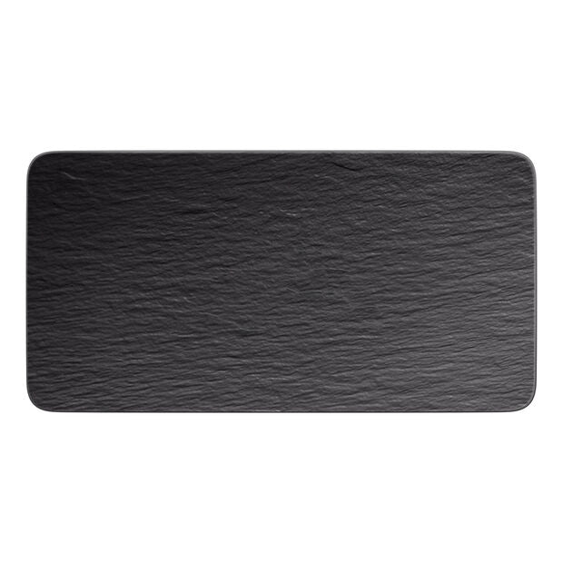 Villeroy &amp; Boch Manufacture Rock rechteckiger Servierteller, schwarz/grau, 35 x 18 x 1 cm