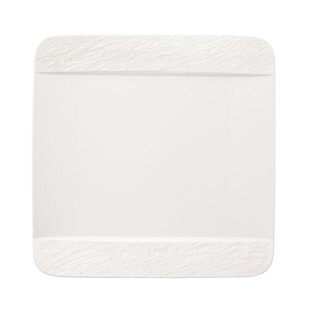 Villeroy & Boch Manufacture Rock Blanc piatto piano rettangolare, bianco, 28 x 28 x 2 cm