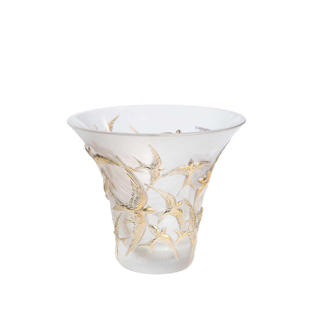 Lalique Vaso Hirondelles Flared Vase