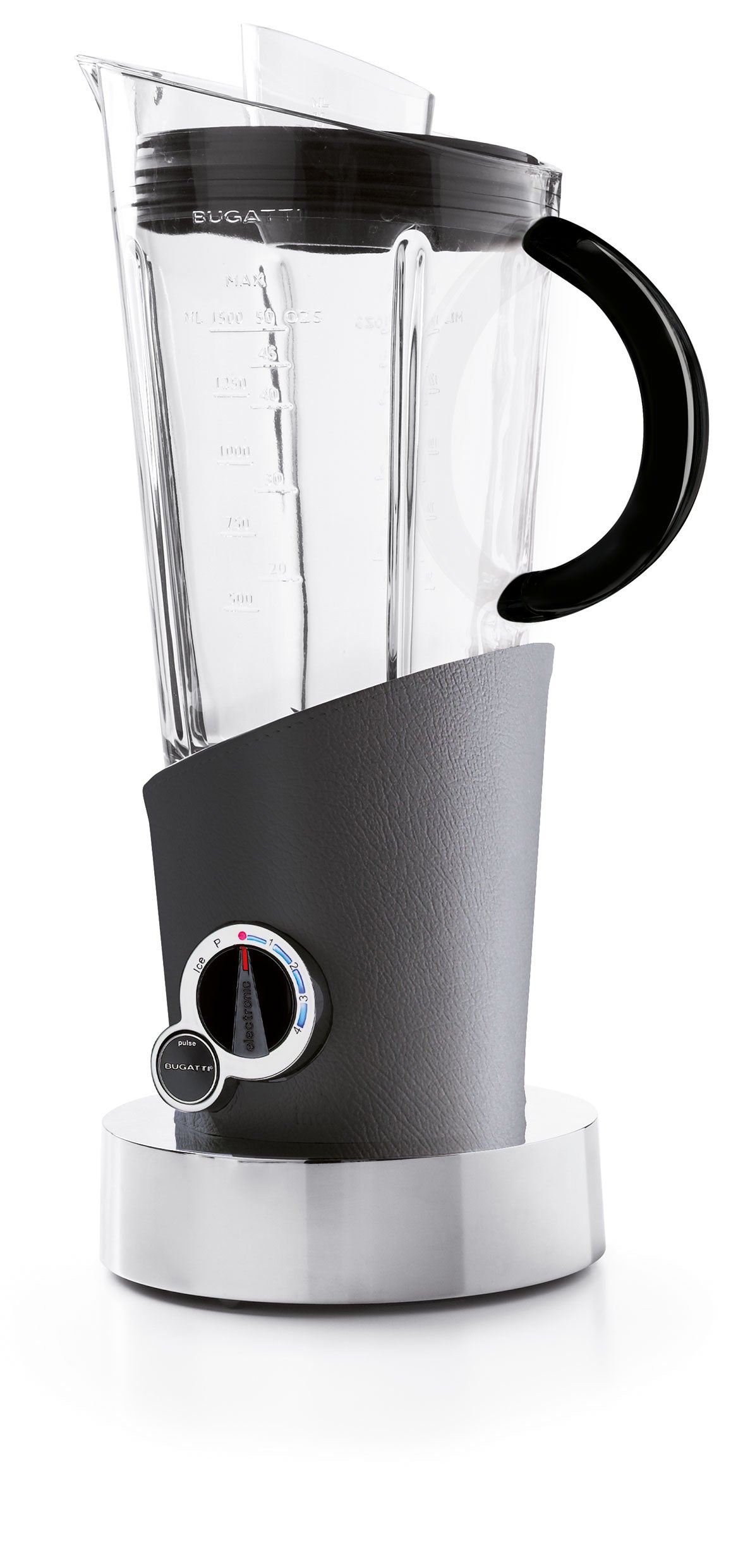 BUGATTI Vela Evolution Electric Blender with Gray Leather cover