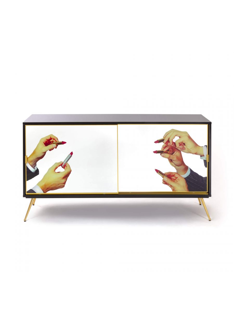 Seletti Toiletpaper Home Mobile Sideboard with two sliding doors