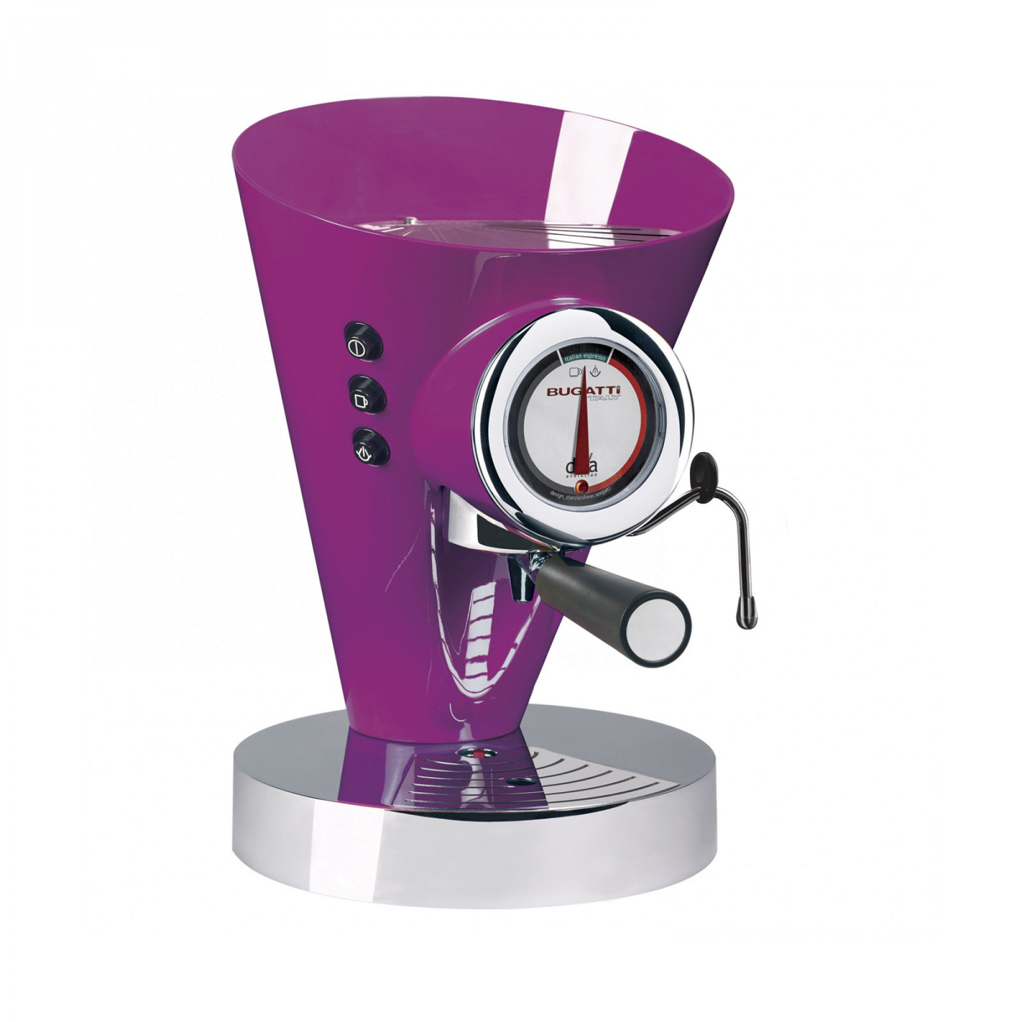BUGATTI, Diva Evolution, Espresso and Cappuccino Coffee Machine, for Ground Coffee Powder and Pods, Non-Stop Steam Function, 15 bar, 950 W, 0.8 Liter Capacity, Elegant Design