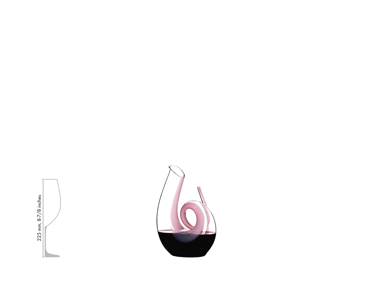 Riedel Decanter Curly Clear, Color Pink