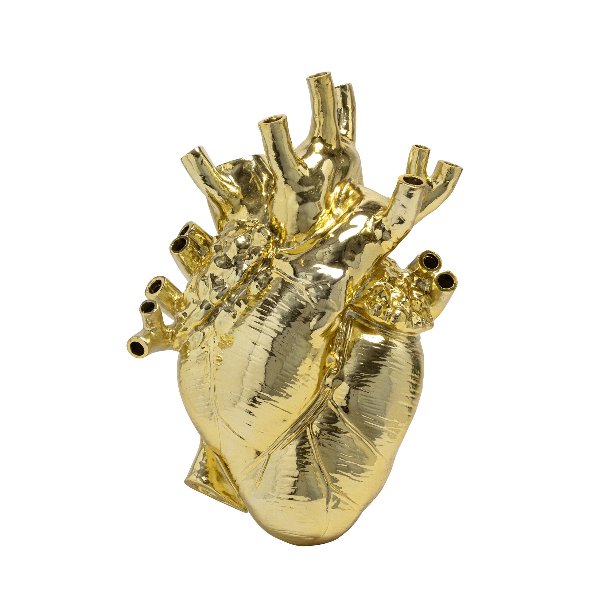 Seletti Love in Bloom Giant Heart-shaped Vase, Gold
