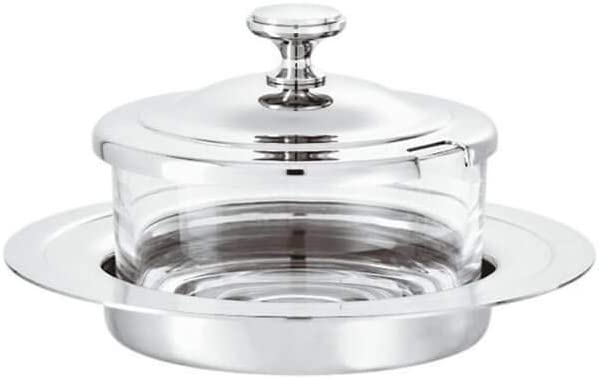 Sambonet Elite Stainless steel cheese bowl with crystal