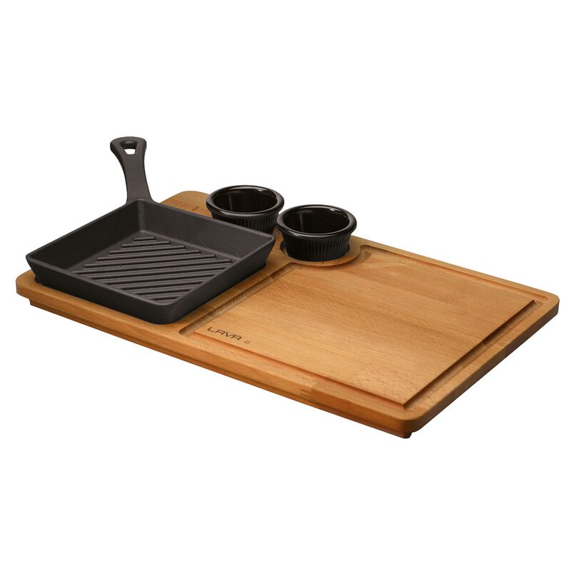 Paderno Grill Pan With Enamelled Cast Iron Support