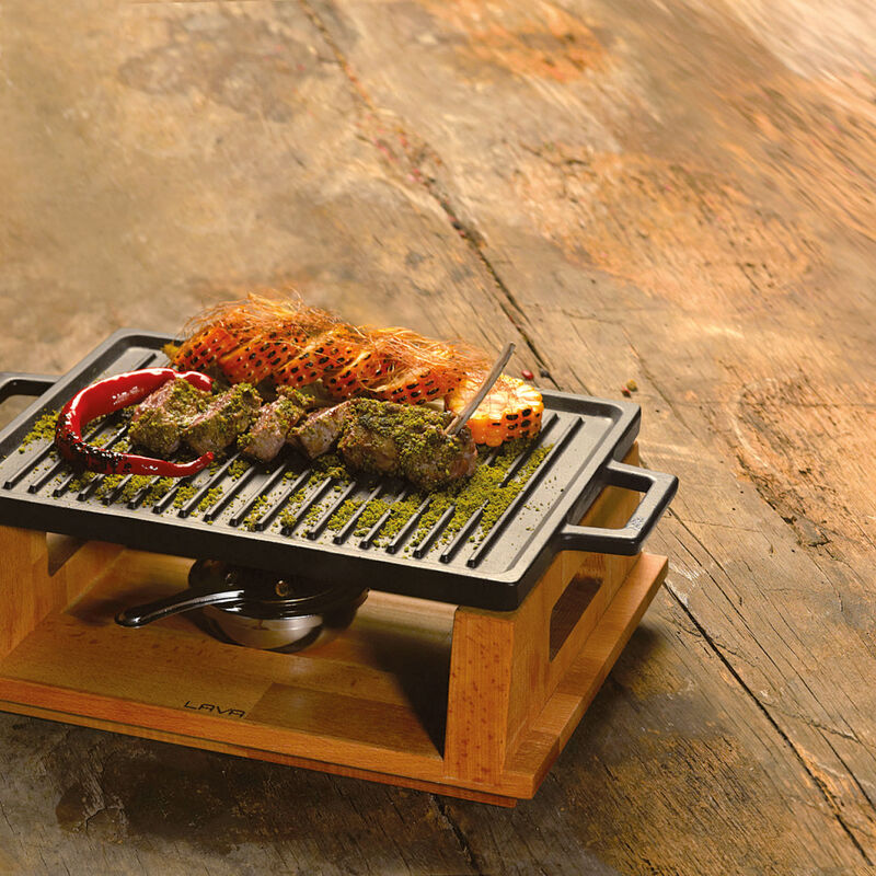 Paderno Table Barbecue in Enamelled Cast Iron, Black