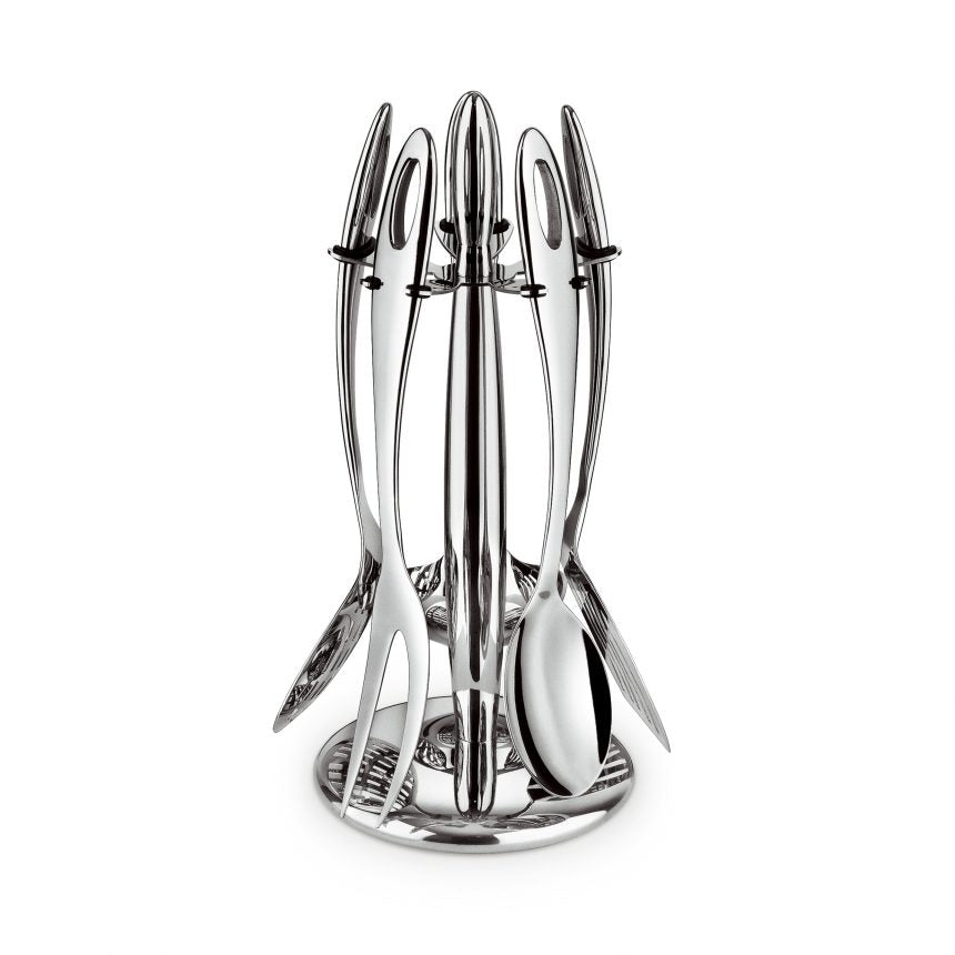 Giannini Mediterraneo 6-piece set with spoon hanger 18/10 stainless steel