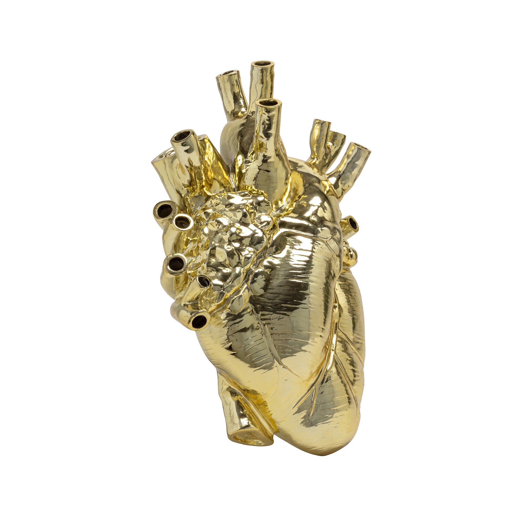 Seletti Love in Bloom Giant Heart-shaped Vase, Gold