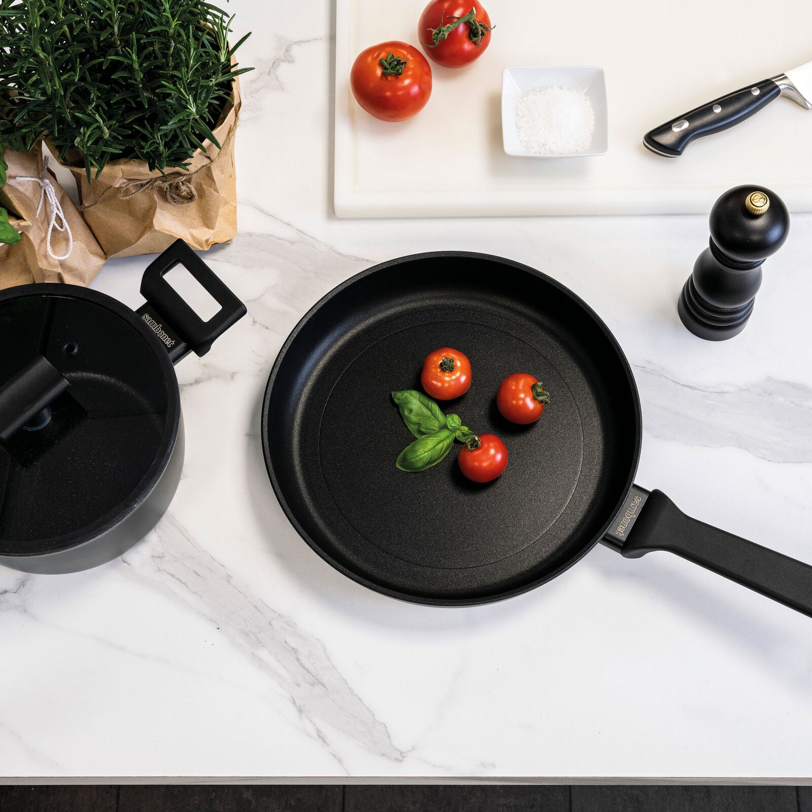 Sambonet Titan Pro Double Induction High frying pan in aluminium